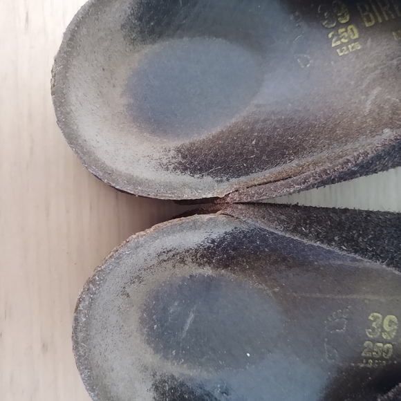 Birkenstock Boston Brown Suede Slippers - Picture 11 of 11